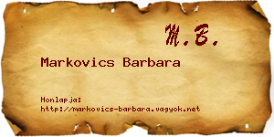 Markovics Barbara névjegykártya