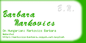 barbara markovics business card